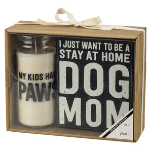 Box Sign/Candle Set - Dog