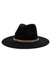 Boho Chic Gold Chain  Rancher Felt Hat