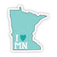I Love Minnesota Teal Sticker