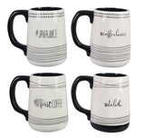 Black and White Hashtag Coffee Mugs