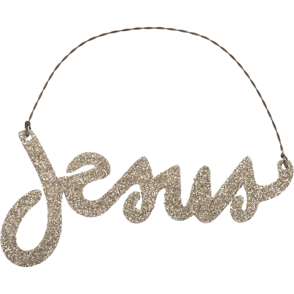 Jesus Glitter Ornament