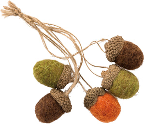 Multicolor Felt Acorn Set