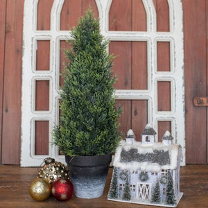 Narrow potted Christmas Tree