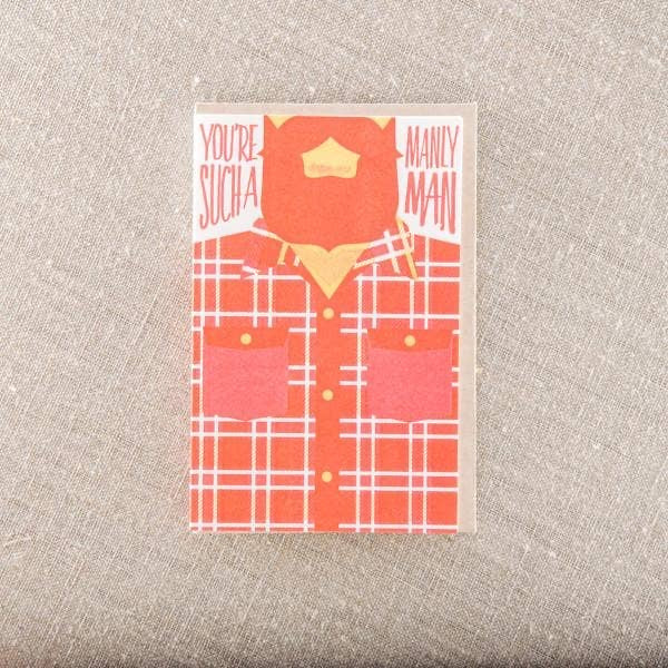 Pike St. Press - Manly Man Flannel Greeting Card